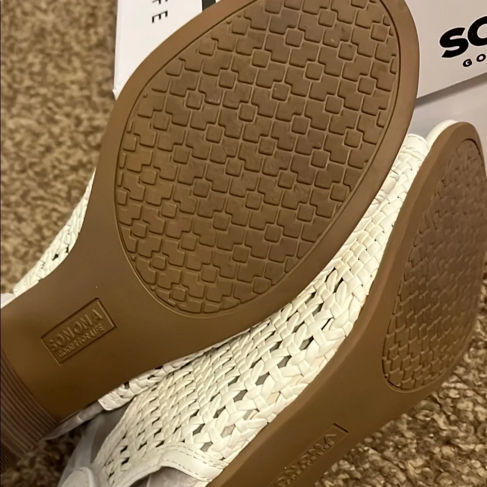 Sonoma White Peep-Toe Sandals - Picture 12 of 13